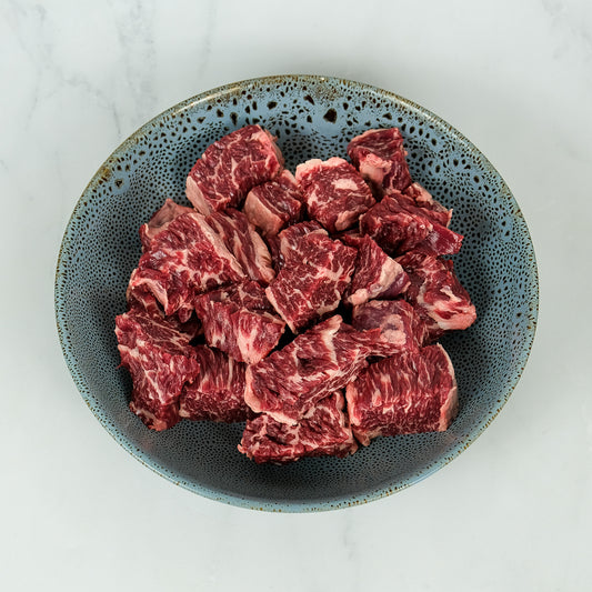 Diced Beef. Berties Butcher.