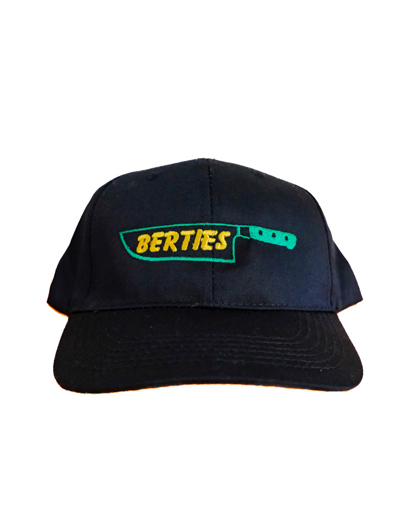 Black Cap Hat. Berties Butcher.