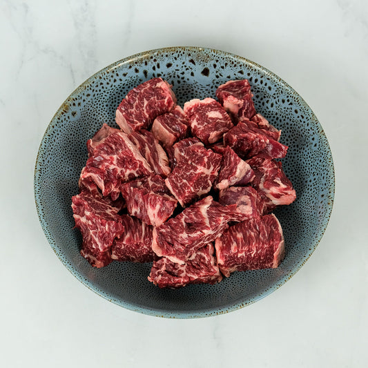 Diced Beef. Berties Butcher.