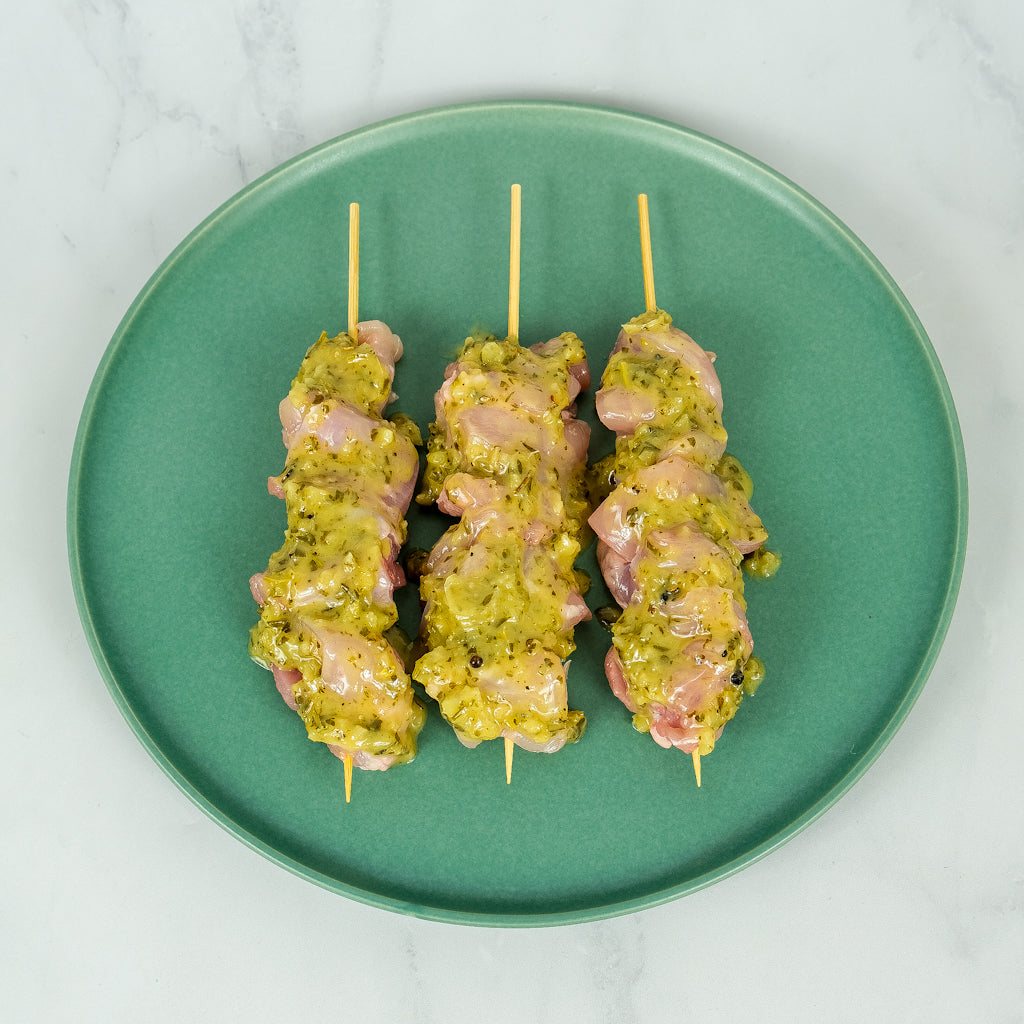 Greek Chicken Skewer. Berties Butcher.